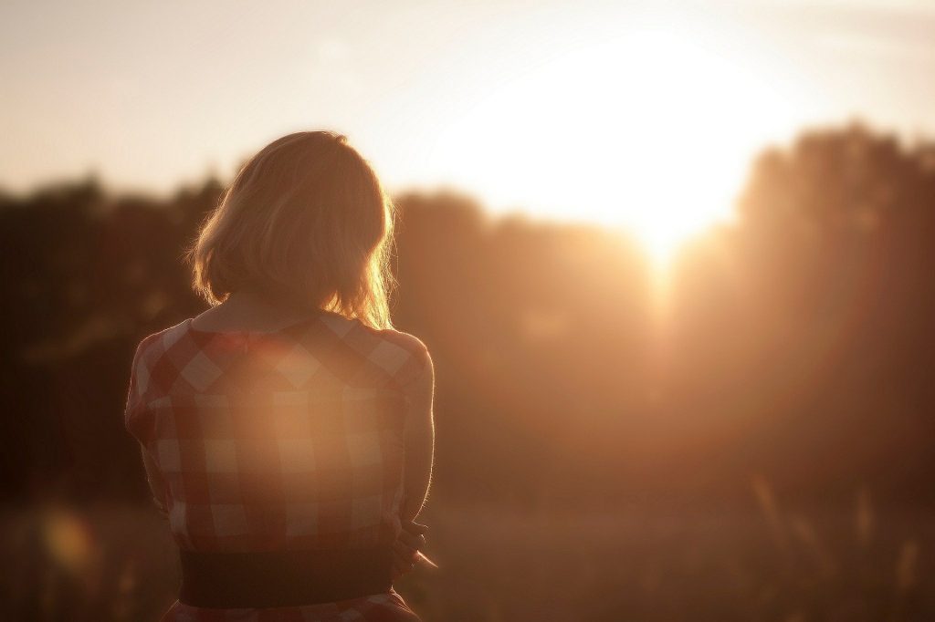 woman person sunset