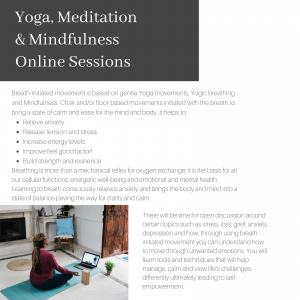 Yoga, meditation and mindfulness online sessions